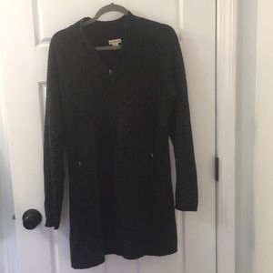 Black printed sweater dress